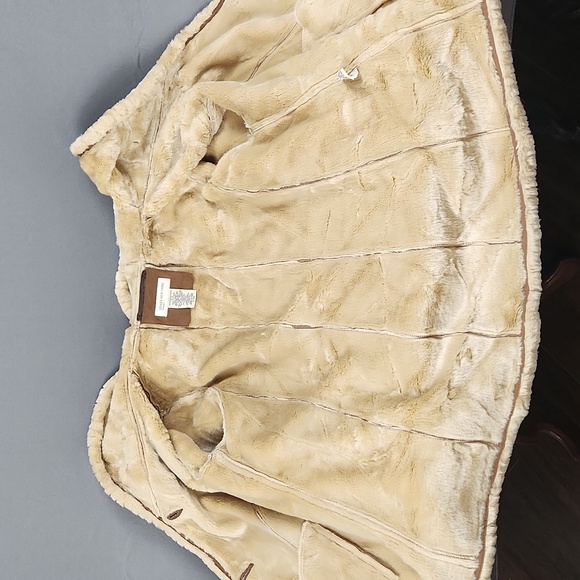 Jones New York - Women's Faux Suede Hooded Winter Coat - Size M - Picture 5 of 7